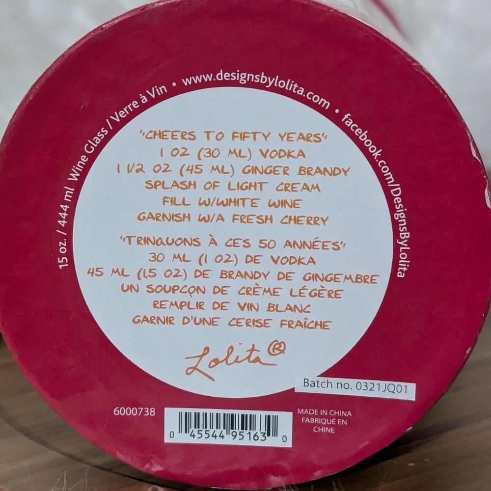 ☘️ 3/$33 Lolita "Cheers to 50 Years" Birthday Wine Glass☘️ 3 for $33 ☘️ - Picture 4 of 11